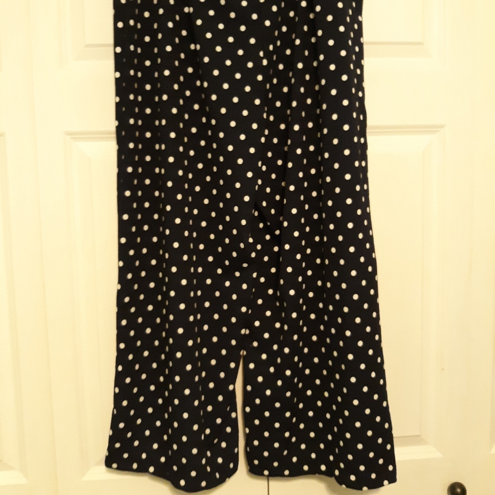 Navy and White Wide Leg Capris